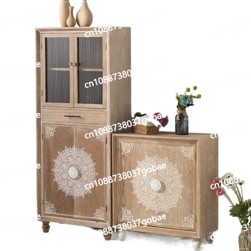 

Vintage Locker Living Room Entry Door Entrance Cabinet Carved Storage Cabinet Living Room Corner Cabinet