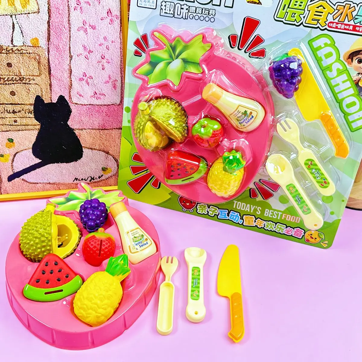 Simulatie Fruitschaal Voederspeelgoed Volledige set Simulatie Durian Watermeloen Voederspel Speelhuis Speelgoed Grappige kinderen Snijden Fruit