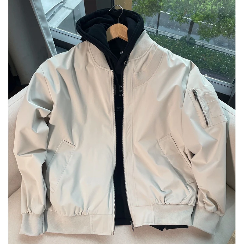 

American Sle MA Pilot Jaet Men's Spring Autumn Couple's Cleanfit High Street Vibe Baseball orm Straight Hem Design