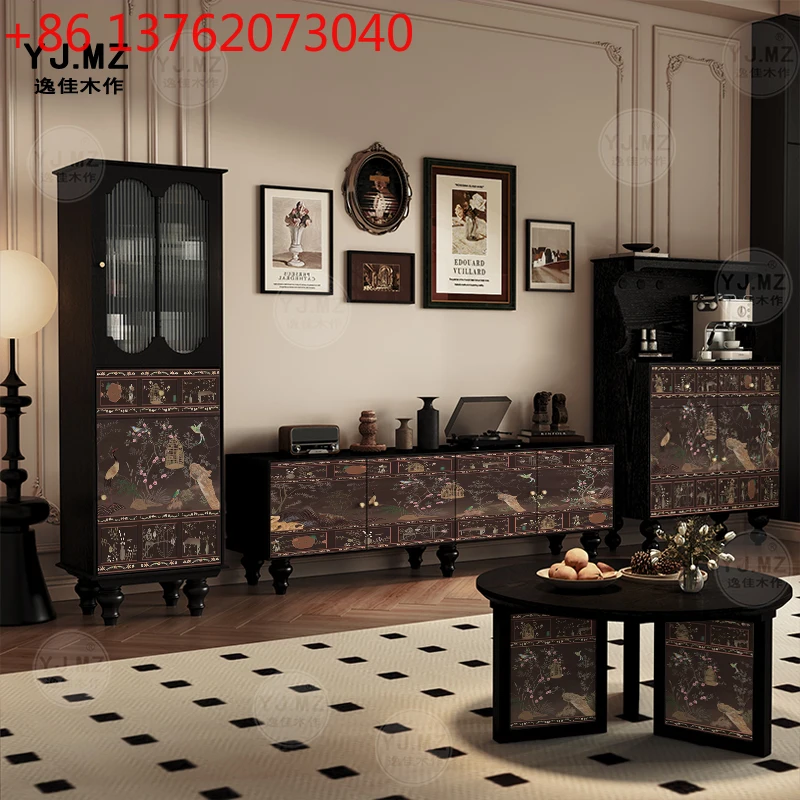 

Винный шкаф в китайском стиле, ресторан, обеденная сторона у стены, высокий шкаф для чая, гостиной, французское хранилище