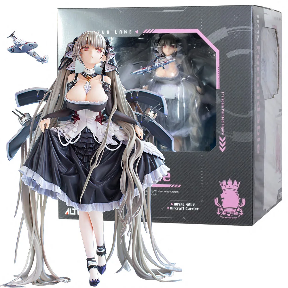 

24CM Anime Game Azur Lane Formidable Figure Interchangeable Face Model Toy Comes with Carrier Aircraft Action Figure Doll PVC