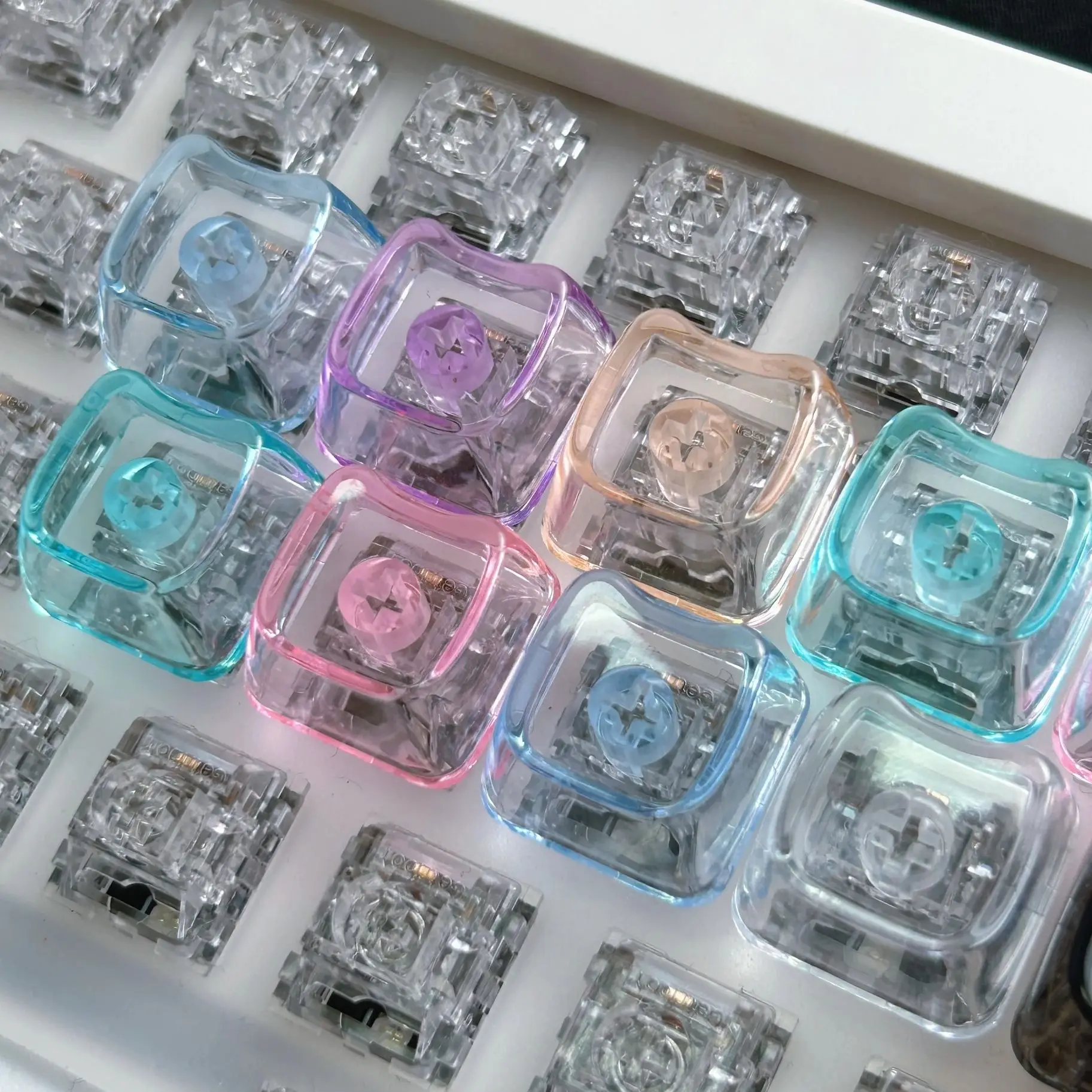 MAIMOOO Transparent Cat Head Keycap 4pcs MAO Profile 1U Blank No Engraved PC Cat Shaped Cute Keycaps DIY Mechanical Keyboard