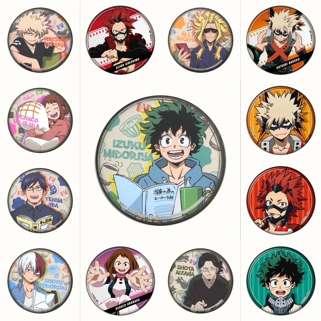 

58 мм аниме My Hero Academia All·Might Bakugou Katsuki Asui Tsuyu FROPPY косплей значок булавка SPTE жестяная брошь ﻿ Опора