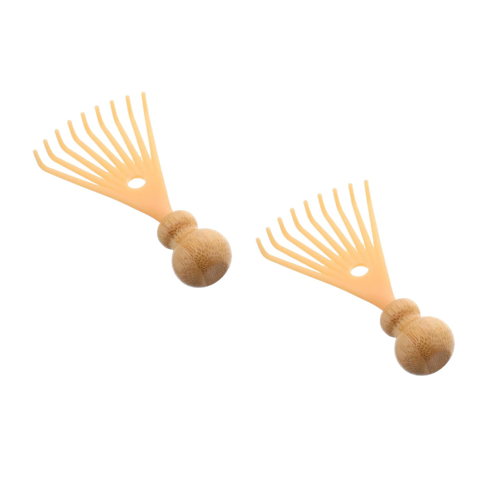 2pcs Head Massager Head Scratcher Massager Scalp Handheld Comb Resin Relax Massage Tool Claw Manual Relaxation Tool Beige