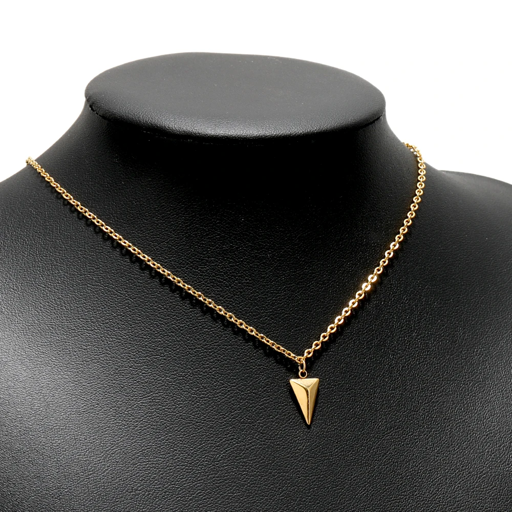 5 Stück Edelstahl-Pyramidenanhänger Dreieckige Anhänger Halsketten DIY Schmuckherstellung Zubehör Goldfarben – Detail 3