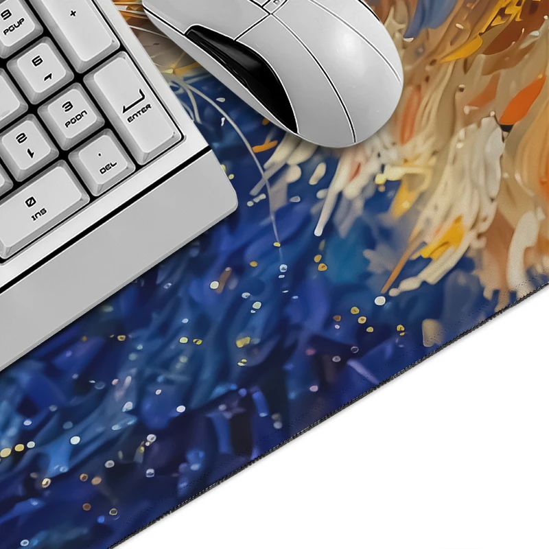 Mouse Pad Starry Night Orange Cat Gamer XL New Home Computer Mousepad XXL keyboard pad Non-Slip Desktop Mouse Pad