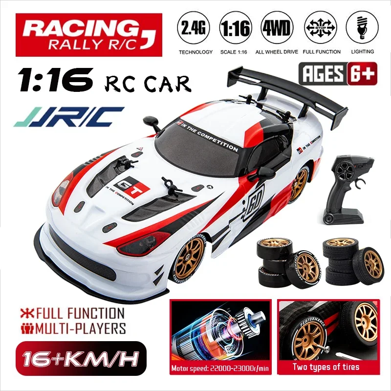 

JJRC Q116 Радиоуправляемые автомобили 2.4G 4WD 1:16 Высокоскоростной дрифтовый автомобиль Два типа шин Классическое издание Профессиональный гоночный автомобиль для мальчика в подарок
