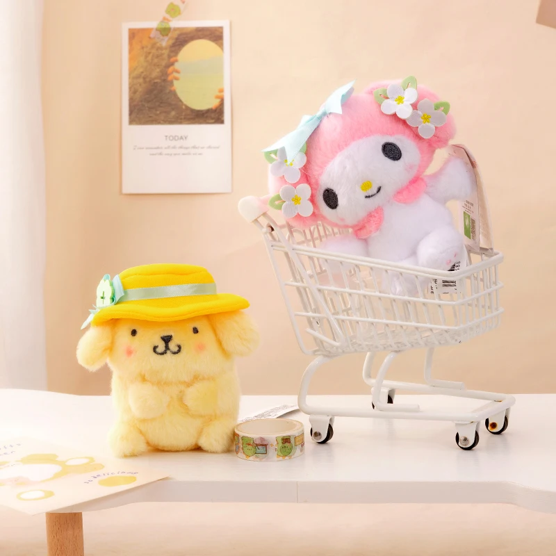 Sanrio Kuromi mélodie cannelle Hello Kitty Kawaii peluche Anime poupée porte-clés jouets pour enfants sac à dos pendentif décoration