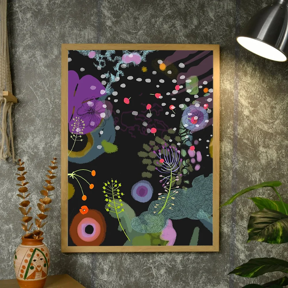 غير المؤطرة النباتية جدار الفن يطبع طبيعة قماش الأزهار ديكور الحديثة لهجات المنزل الأخضر التوضيح غرفة المعيشة الفن Botanica #4