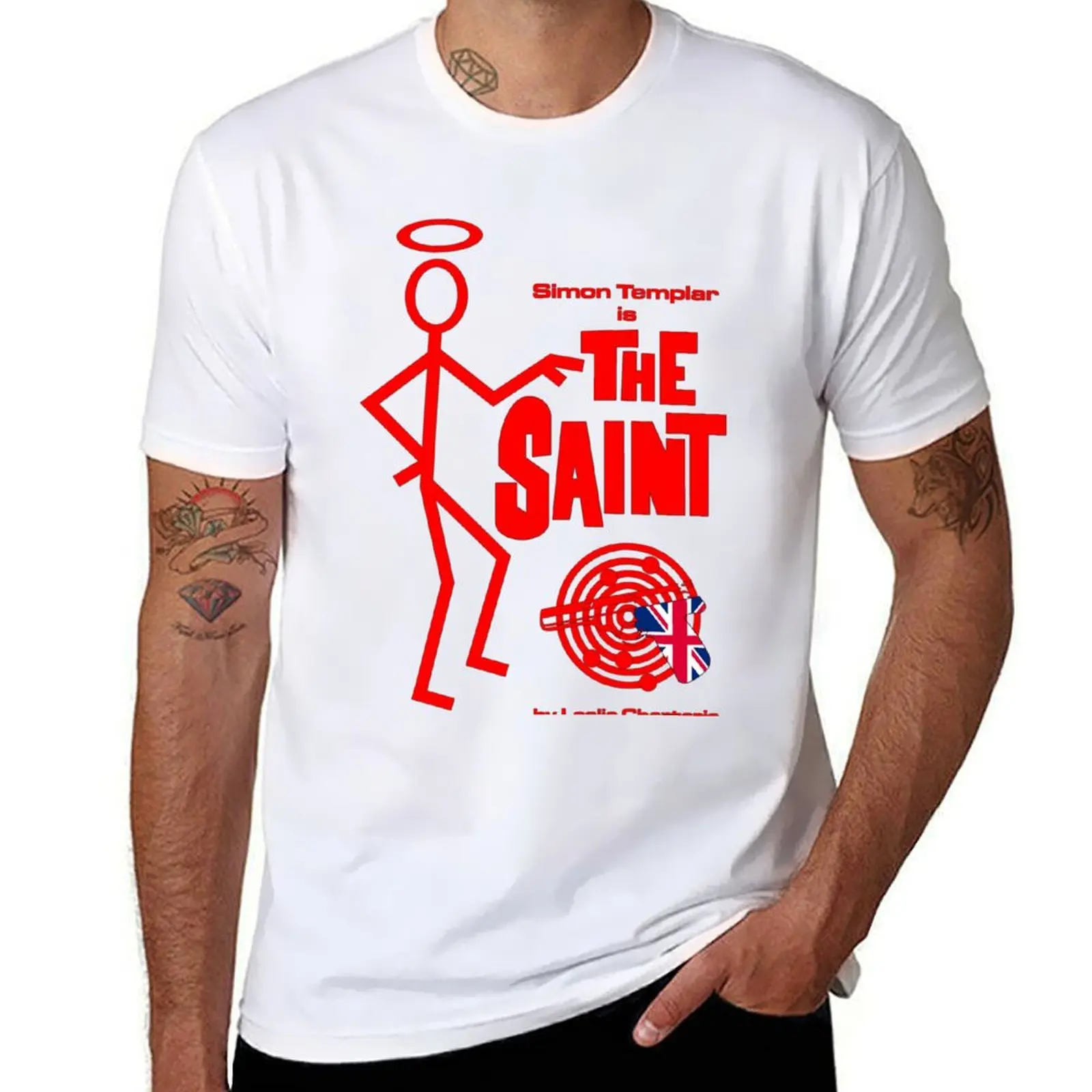 

Футболка Saint-Iconic Classic 1960-х годов, сериал S2 V2c, мужская футболка из хлопка, 100% мужская футболка, роскошная футболка