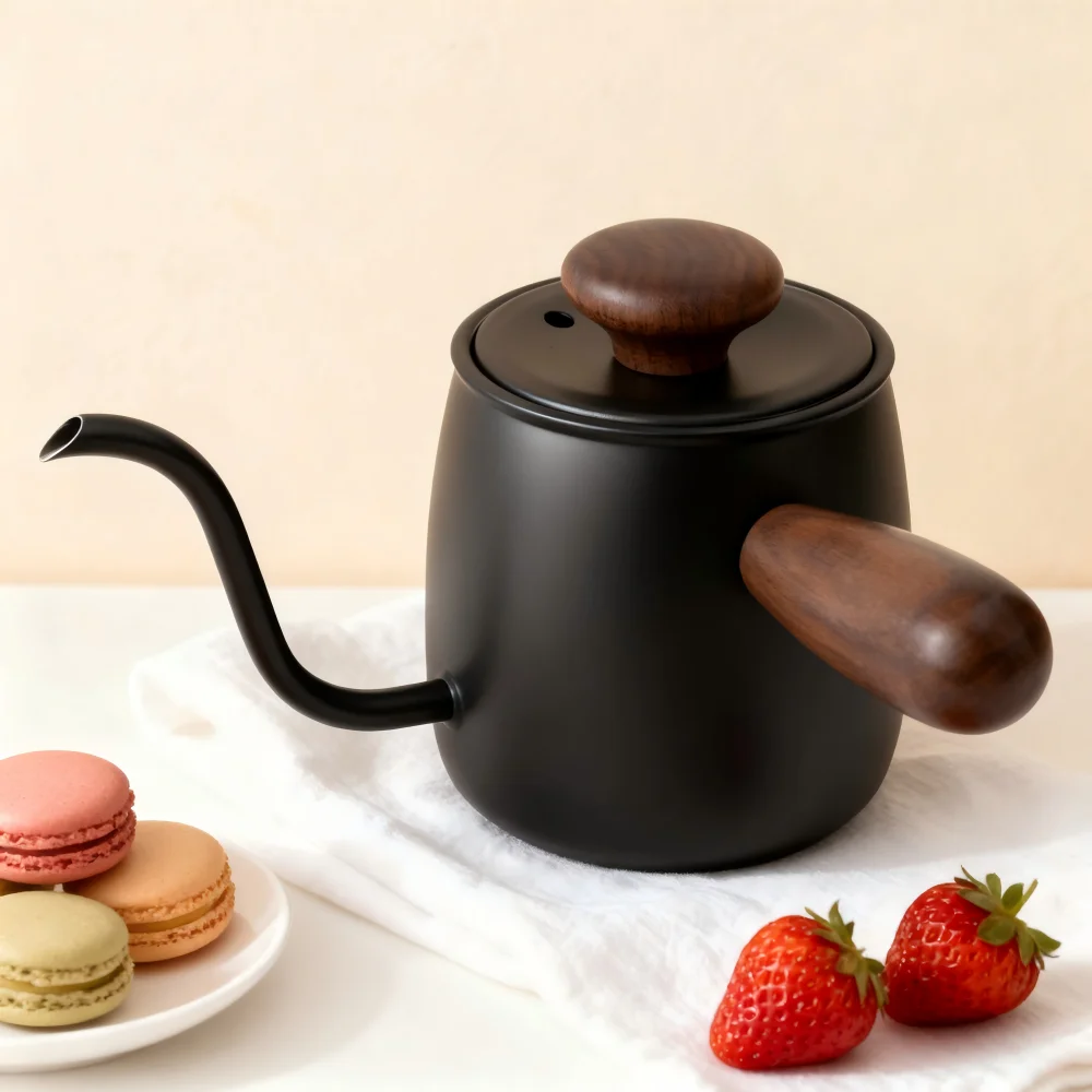 CF WISDOM إبريق قهوة صغير Q مع فلتر وعاء مشاركة ريترو 304 غلاية قهوة من الفولاذ المقاوم للصدأ تخمير يدوي للتخييم المنزلي #2