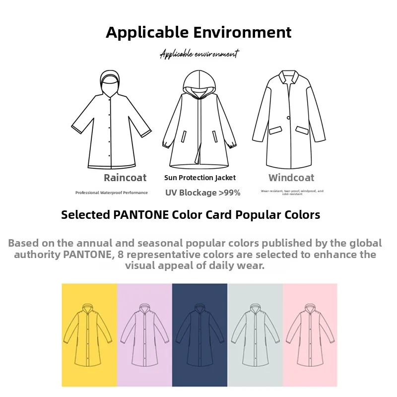 

Водонепроницаемый длинный плащ, модная ветровка, легкая ветровка для путешествий, походов, дождевик для взрослых, пальто для тяжелого дождя