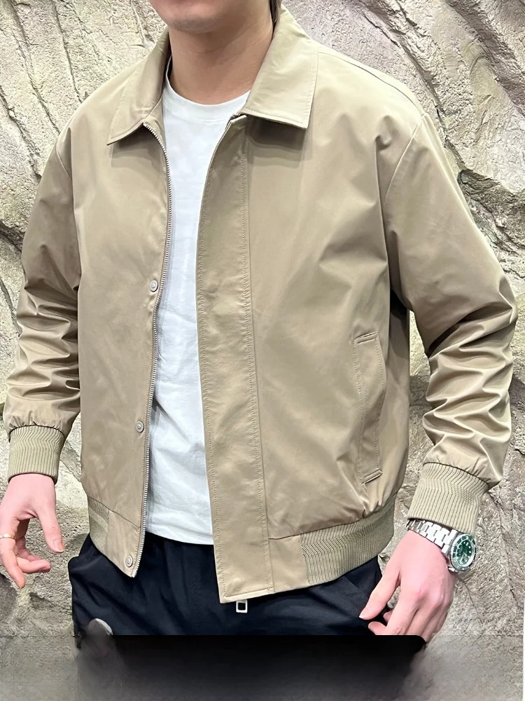 

Мужская повседневная легкая куртка Harrington Series для города, новая весенняя коллекция, из полиэстера, с воротником-стойкой, на молнии