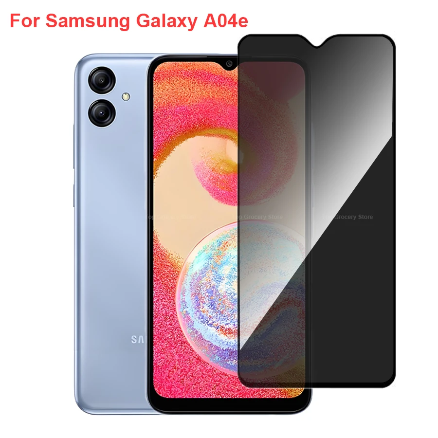 لهاتف سامسونج جالاكسي A04e SM-A042F واقي شاشة من الزجاج المقسى مضاد للتجسس متوافق مع فيلم الهاتف GalaxyA04e