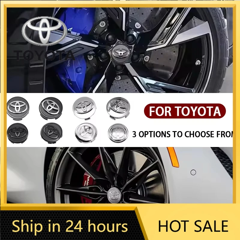 

Наклейки на колеса для Toyota 2026: Горячая новинка! Комплект из 4 шт. (56/62 мм) колпачков-заглушек для центральных отверстий дисков для Toyota Corolla, RAV4, Levin, Yaris, C-HR, Camry
