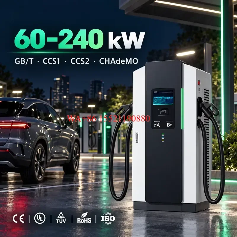 WMWMNU Commercial EV Charging Station CCS2 CCS1 GB/T CHAdeMO DC Fast Charger CE OCPP Dual Gun 60 80 120 160 180 240kW Card QR