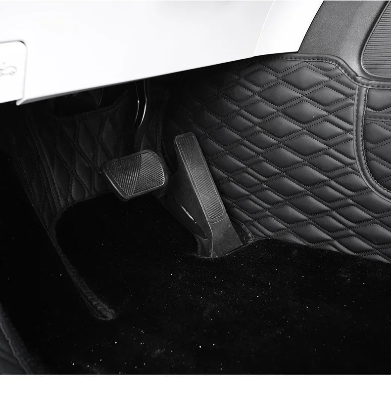 

Fully Enclosed Double Floor Mat Large Encircle Non-slip Wire Ring Velvet Carpet Modification Accessories for XPeng G6