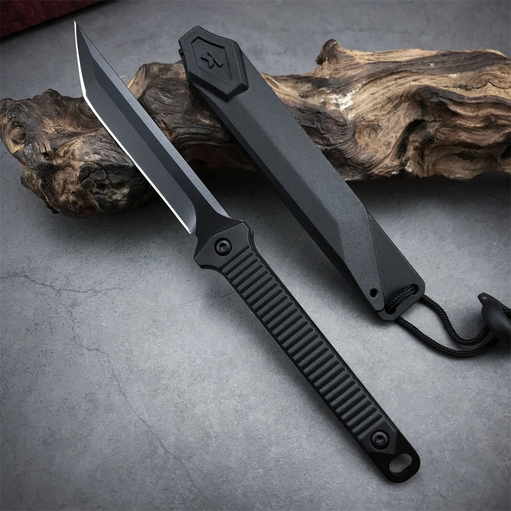 4008 Fixed‑Blade EDC Knife High‑Hardness 8Cr13MoV Steel Blade Nylon Fiberglass Handle Multifunctional Outdoor Pocket Knife