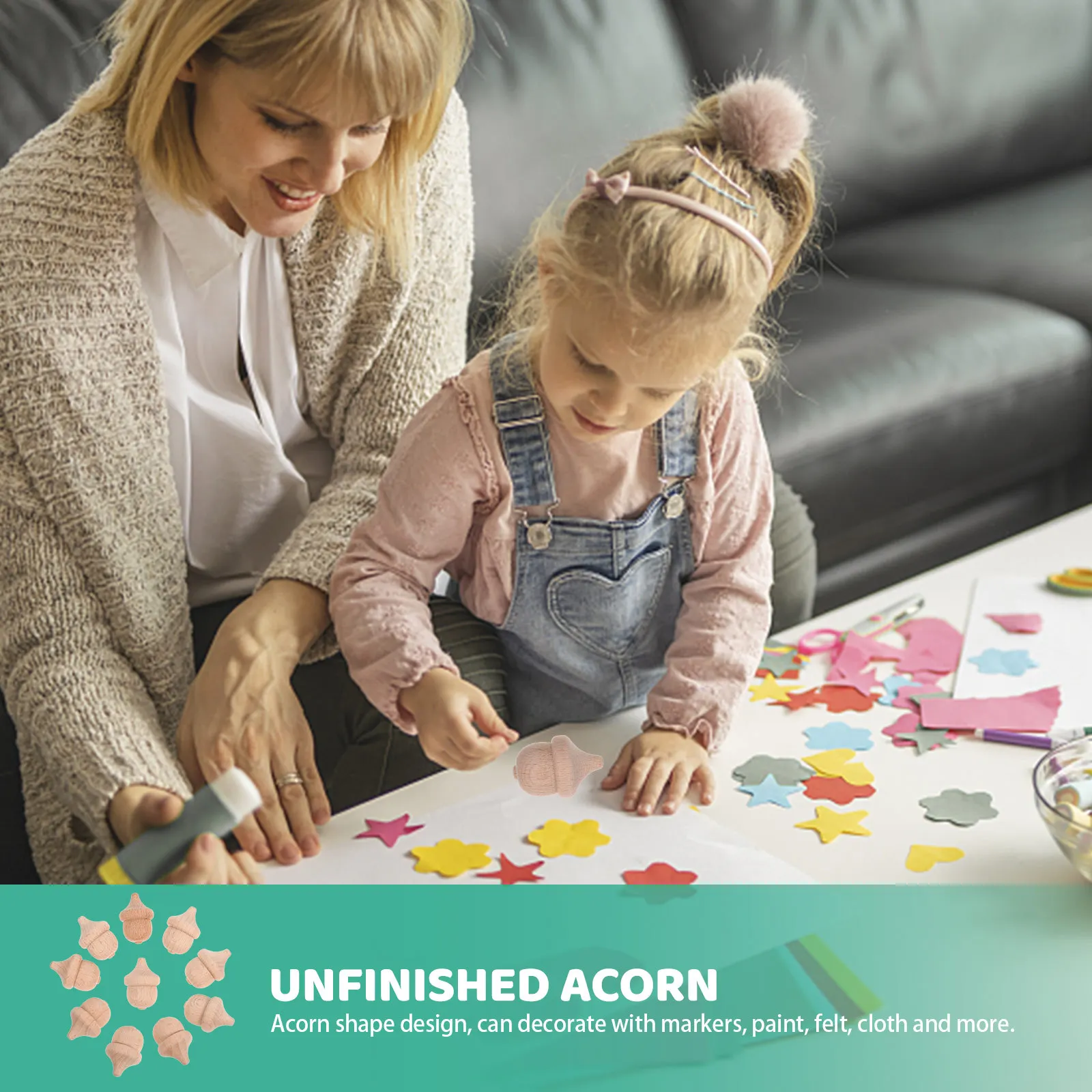 10 stks Houten Eikel Decor Onvoltooide Diy Graffiti Ornament Voor Kinderen Schilderen Thuis Desktop Craft Supplies Handwerk Naaigereedschap