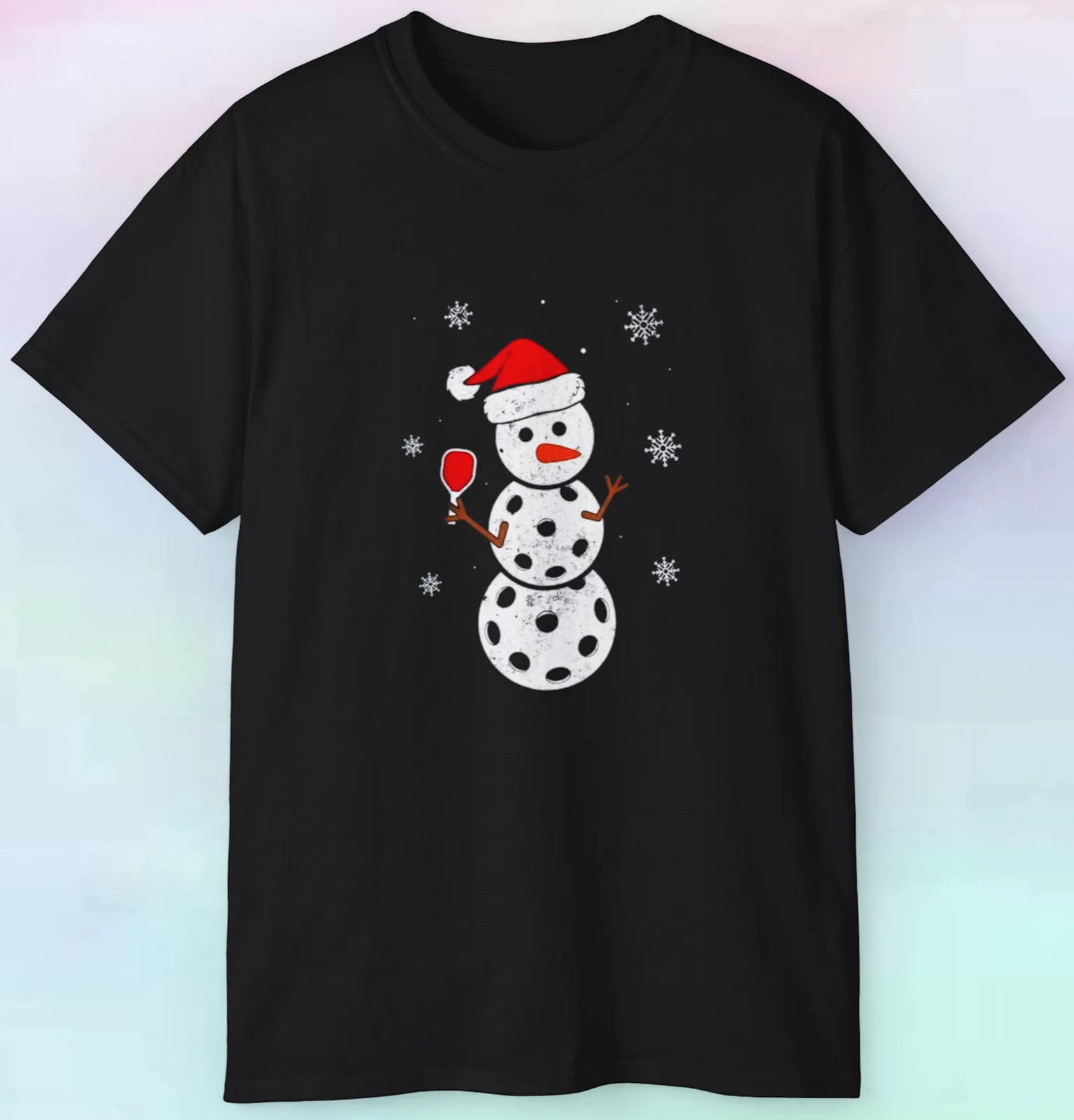 

Men's Women's Pickleball Snowman T Shirt | Sports Winter Holidays | S-5XL Tee