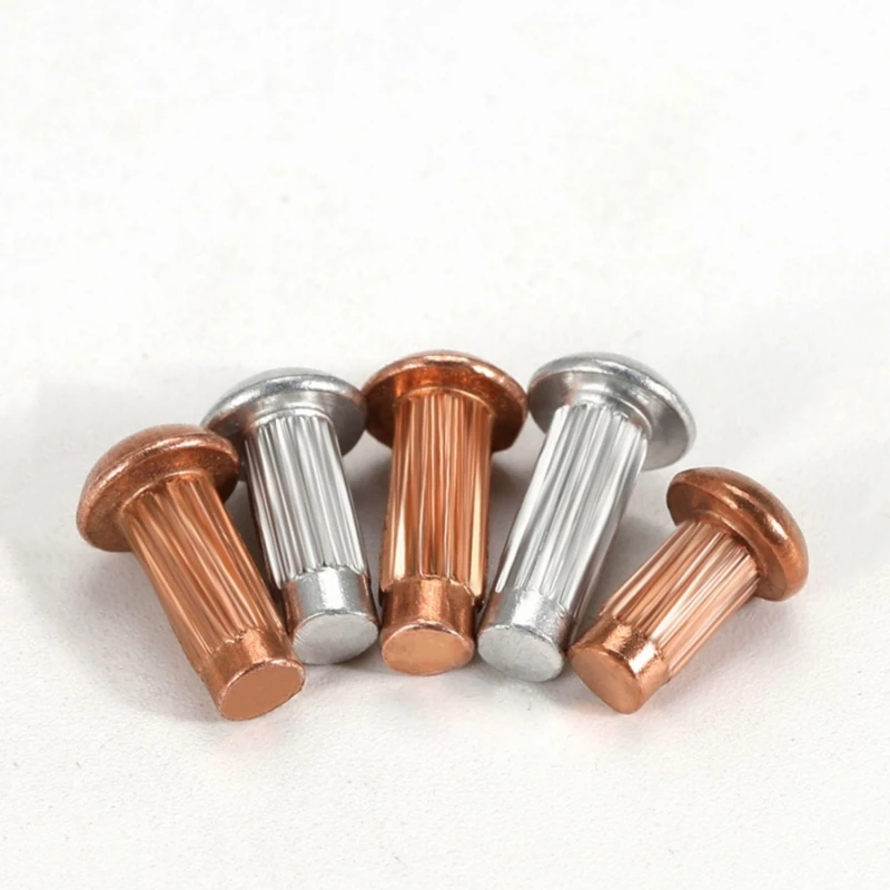 30 ~ 500 szt. Miedziany/aluminiowy guzik okrągły pełny nit M2 M2, 5 M4 M4 kopułowy nakrętka nitu z okrągłym grotem do tabliczki znamionowej