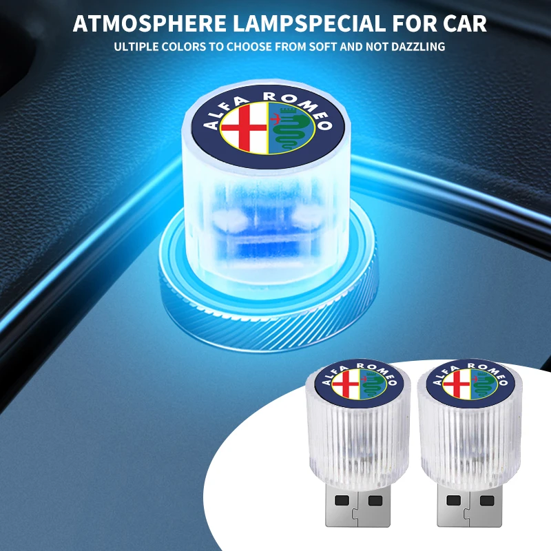 Mini USB LED Car Light Auto Interior Atmosphere Light For Alfa Romeo Mito Brera 147 Giulietta 159 156 Stelvio Sportiva Giulia GT