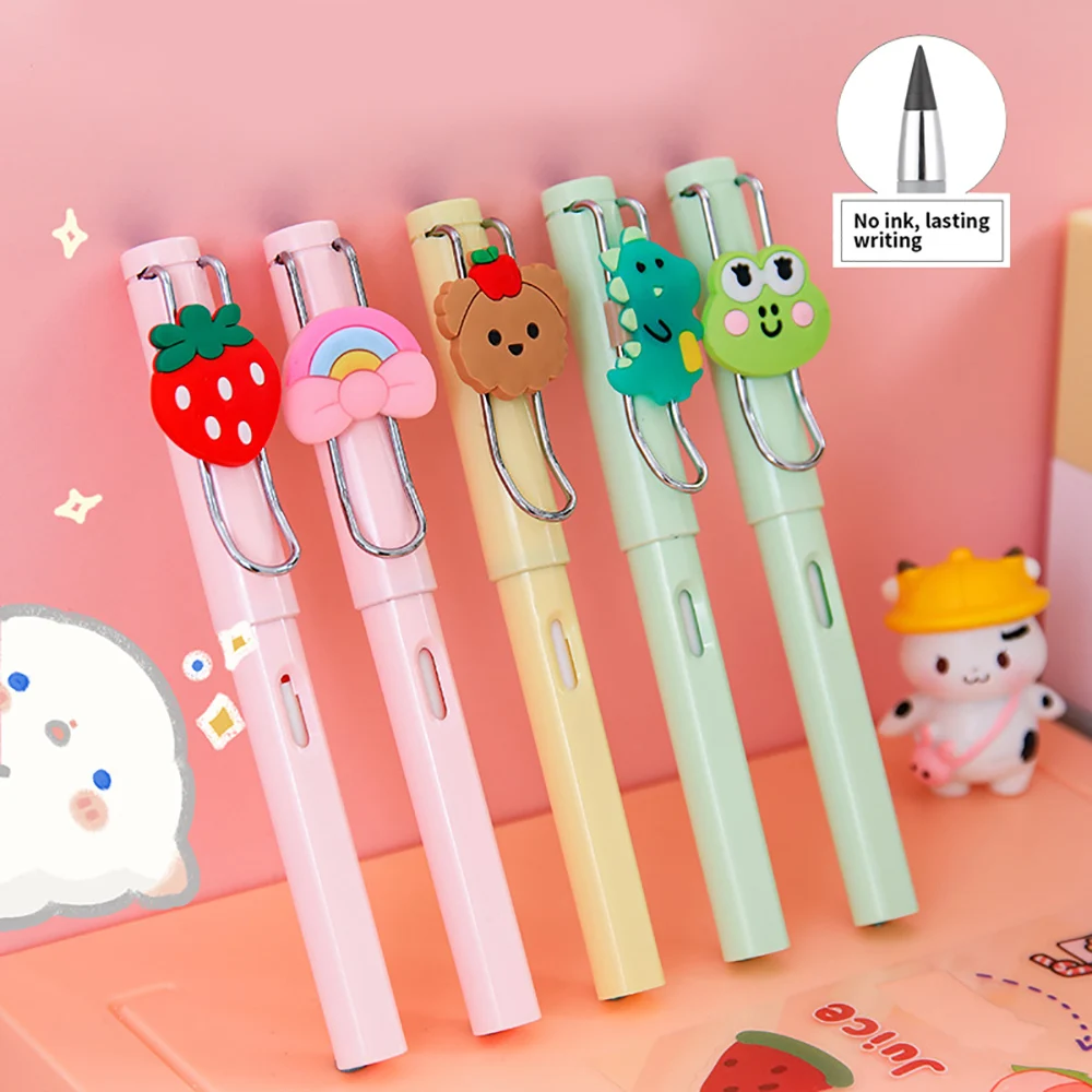 Unlimited Writing Pencil Cute Cartoon No Ink Eternal Pencils Kids Art Sketch Painting Tools Novelty School Supplies Stationery