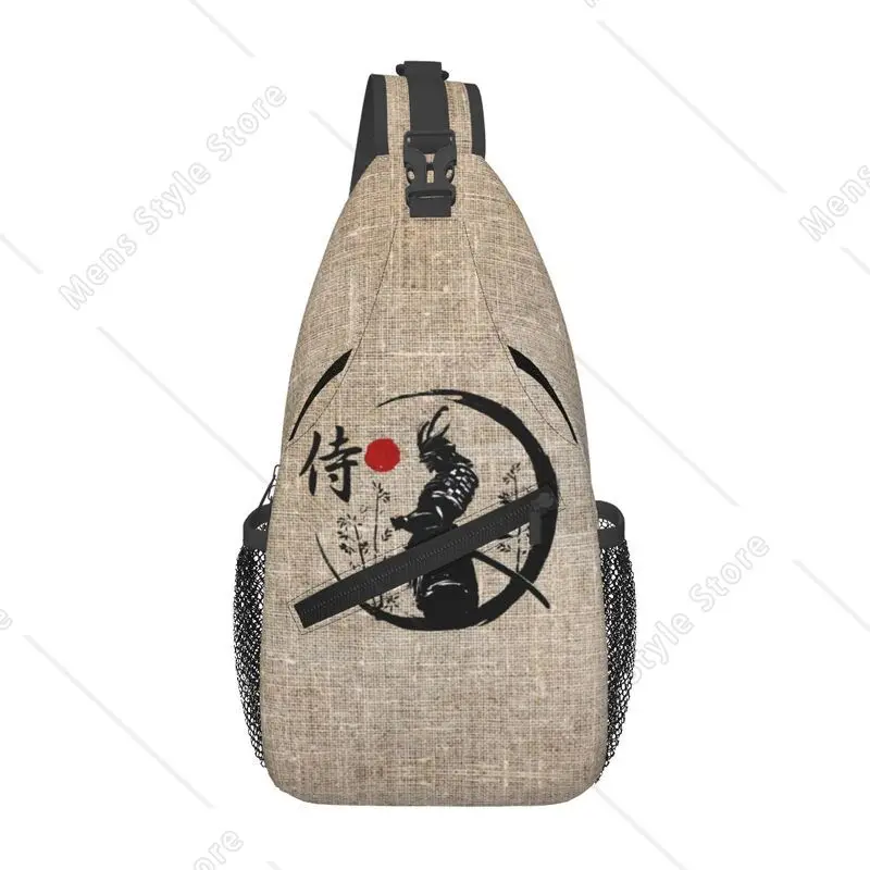 

Custom Japanese Samurai Warrior Sling Crossbody Backpack Men Katana Bushido Shoulder Chest Bags for Travel Cycling