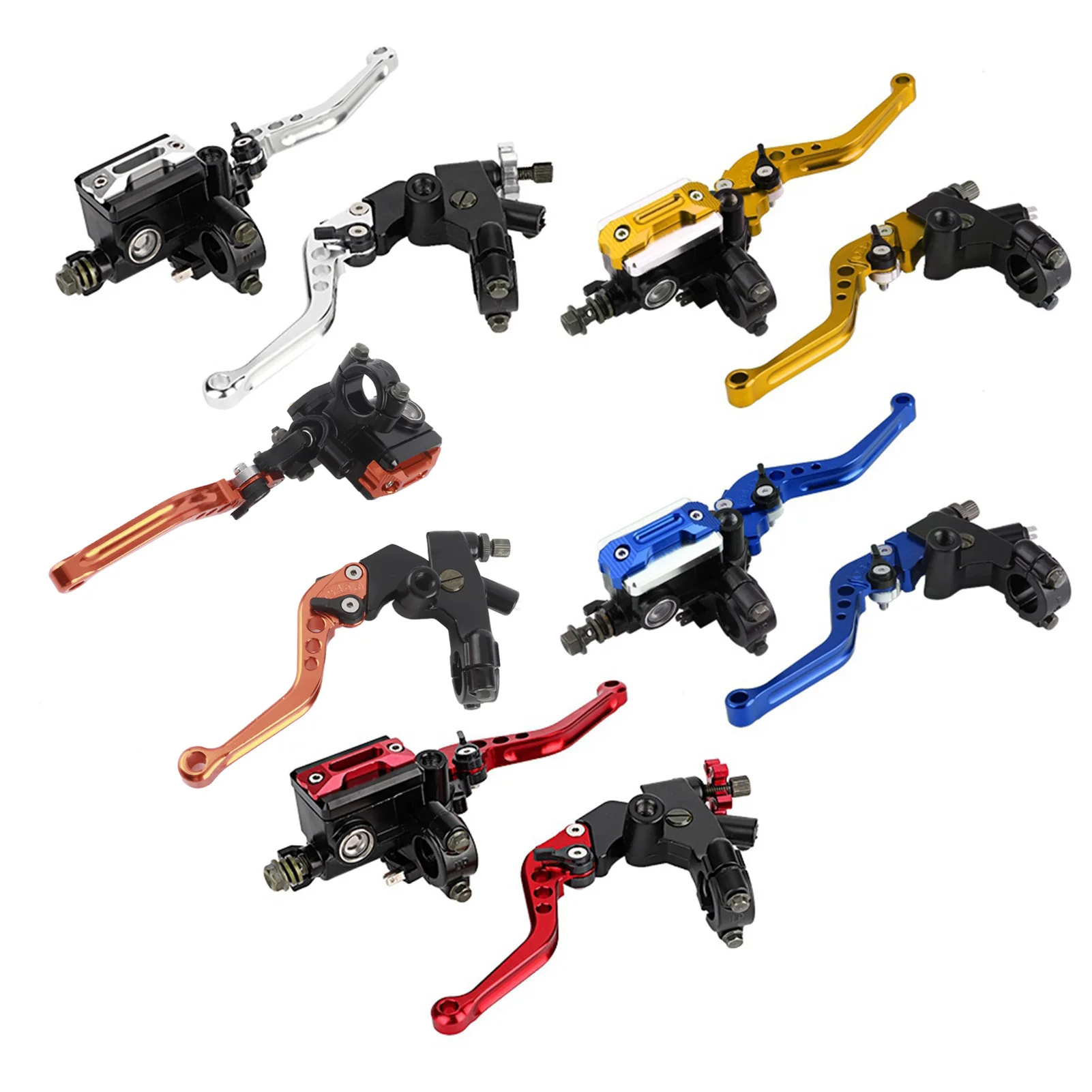 Dźwignie hamulca i sprzęgła do motocykla, uniwersalne aluminiowe dźwignie hamulca i sprzęgła, wytrzymałe, montowane na kierownicy.