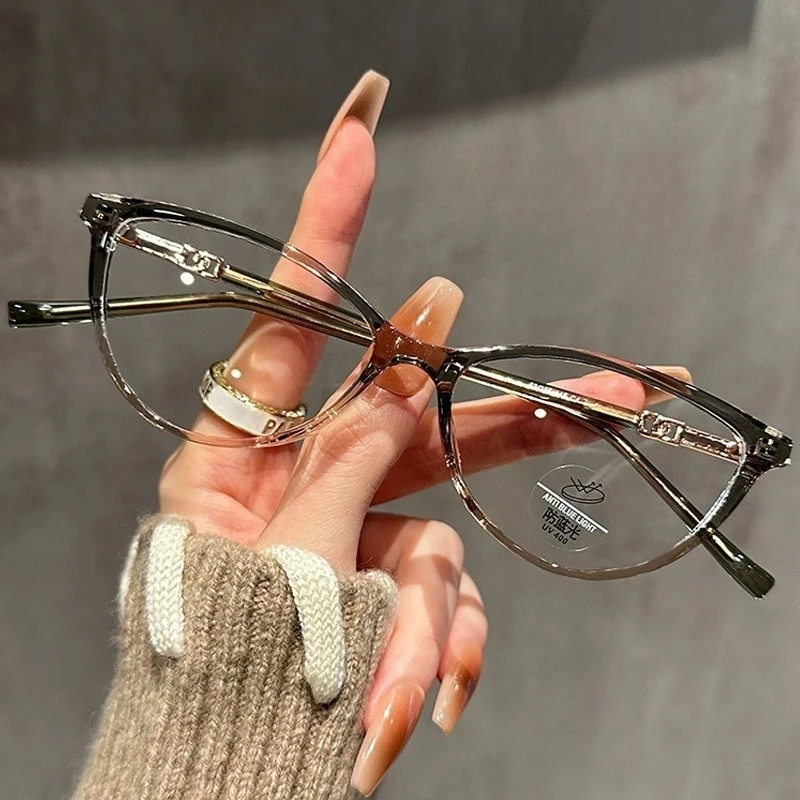 EYORA Fashion Cat Eye Reading Glasses for Women Myopia and Hyperopia Anti Blue Light Progressive Photochromic Glasses Lenses