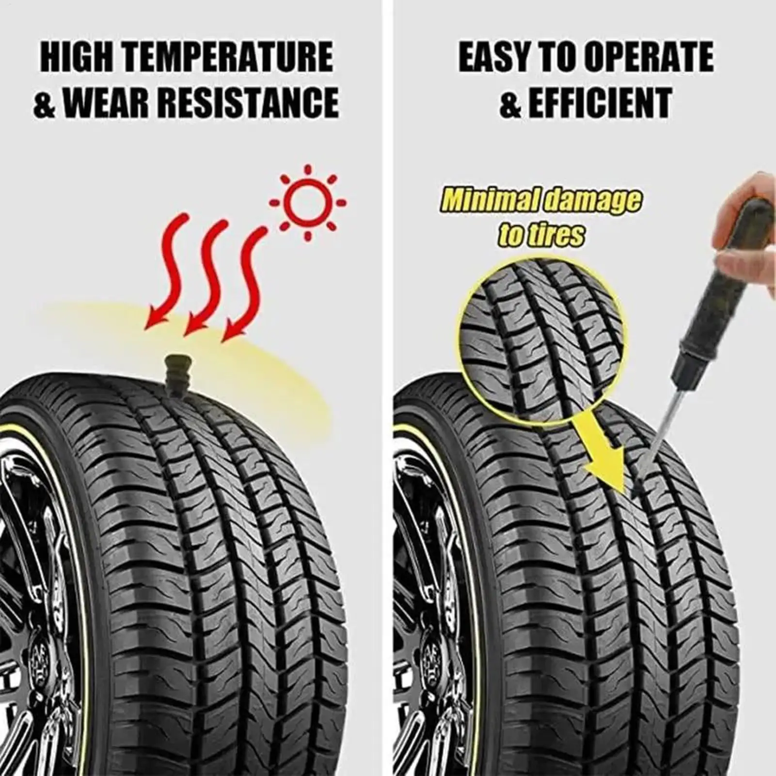 40pcs Tire Plug Repair Kit with Rubber Nails for Motorcycle Mountain Bike Scooter Automotive Bicycle SUV Sedan Van Tire Puncture