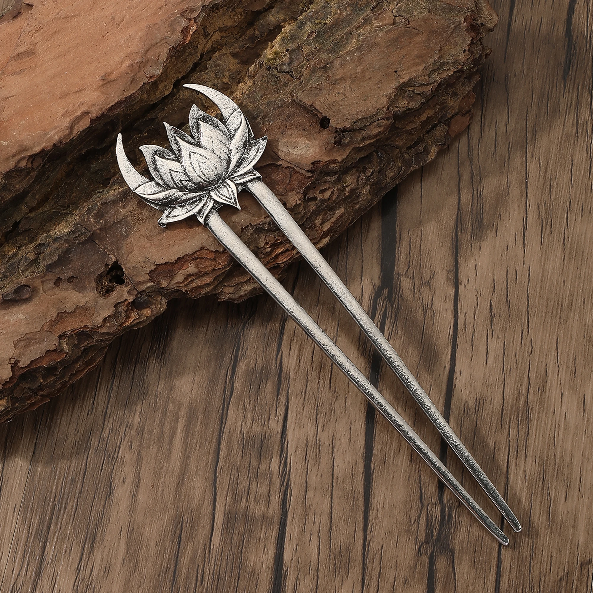 Viking Retro Lotus U-Shaped Hairpin Hair Stick Women's Hairpin Trendyy Fashion Hair Versatile Hairpin Hair Accessories Scandinavian Norwegian Style Party Accessories Valentine's Day Mother's Day Birthday Gift