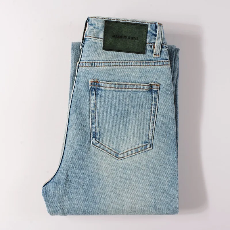 Dave&Di Women's 2024 autumn straight leg wide leg jeans, women's high waisted elastic retro casual pants