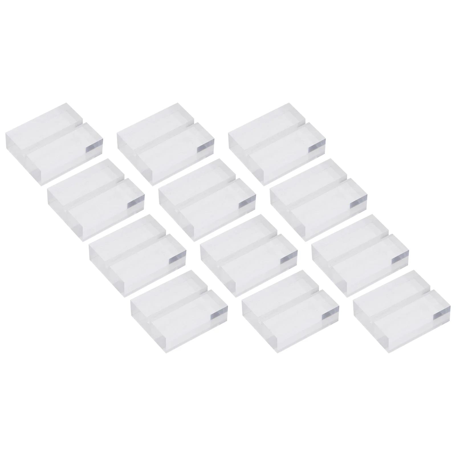 12 Stück Acryl-Visitenkartenhalter, Schlitz, transparent, für Zuhause, Büro, Restaurant, Party, Esstisch (12 Stück), Memo-Clip-Ständer