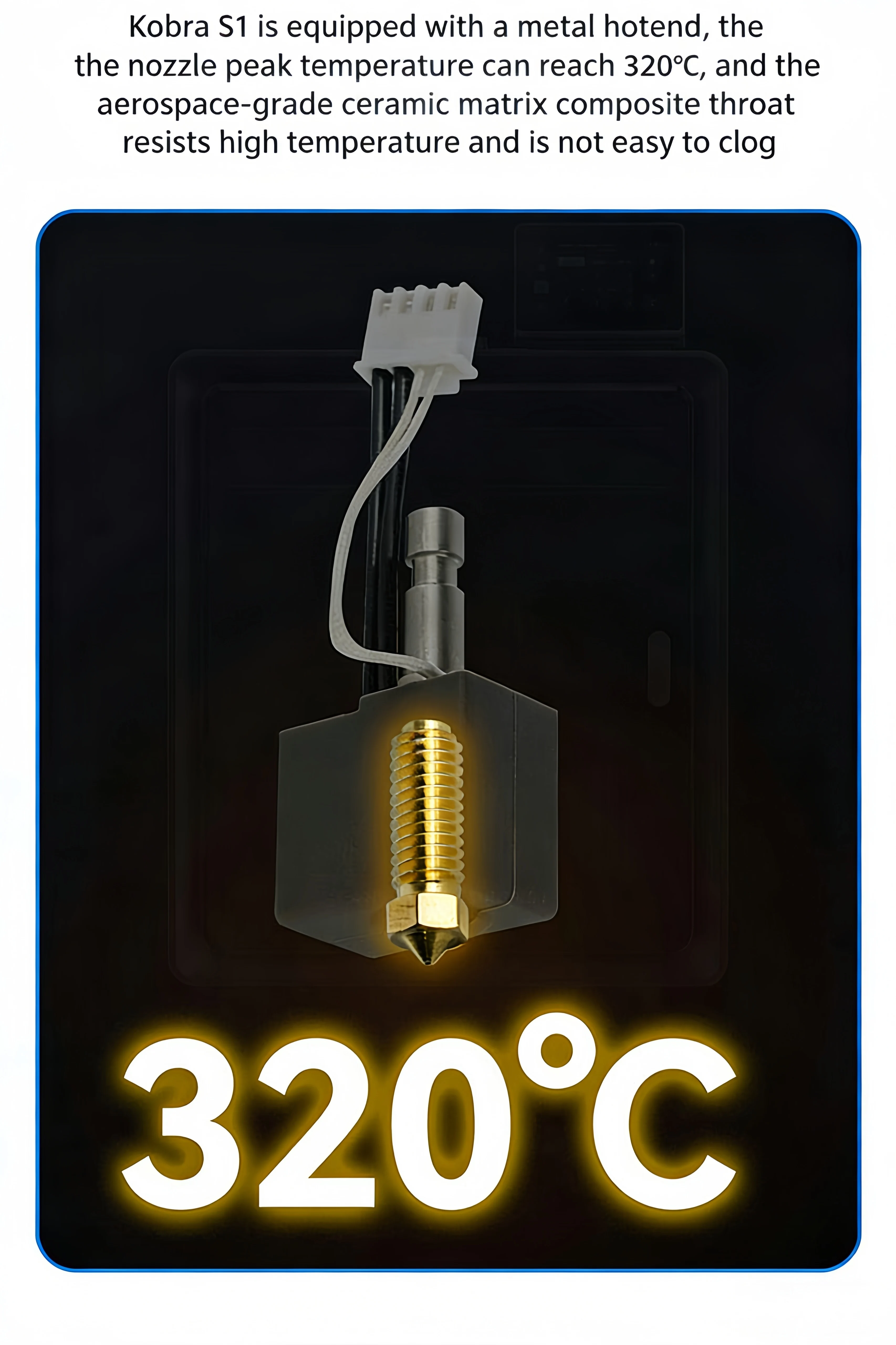 VOLFAN Druckkopf für 3D-Drucker, Ganzmetall-Hotend, hohe Temperatur, hohe Geschwindigkeit, für ANYCUBIC Kobra S1 Combo FDM 3D-Drucker – Detail 3