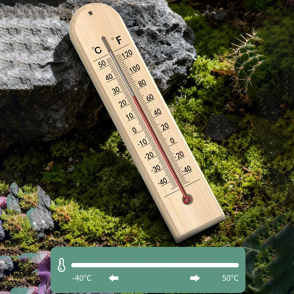 High Precision Wooden Thermometer Battery Wall Mount Design for Accurate Temperature Monitoring in Home and Labs
