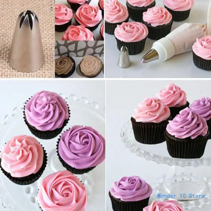 

10 Pcs/Set Piping Bag Converter Icing Nozzles Tips Pastry Cupcake Cream Cake Decorating Supplies Baking Tool