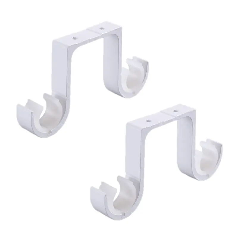 2 Pcs Double Curtain Rod Bracket Aluminum Alloy Hang Curtain Rod Holders