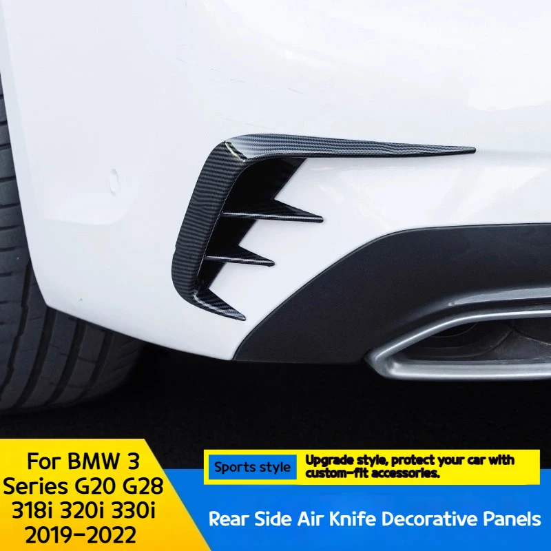 

For BMW 3 Series G20 G28 320e 330e 318i 320i 325i 330i 340i M Sport 2019-2022 Rear Bumper Canards Splitter Side Vent Cover Trim