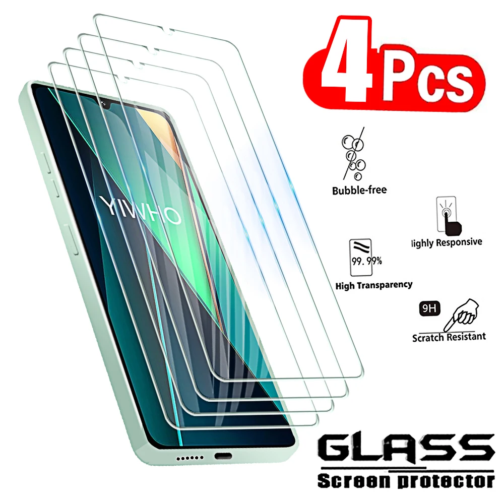 4pcs Protective Galss for Xiaomi Poco C75 C67 C61 M6 Pro 4g X6 X5 F6 Pro 5G Front Screen Protectors Tempered Glass Full Cover