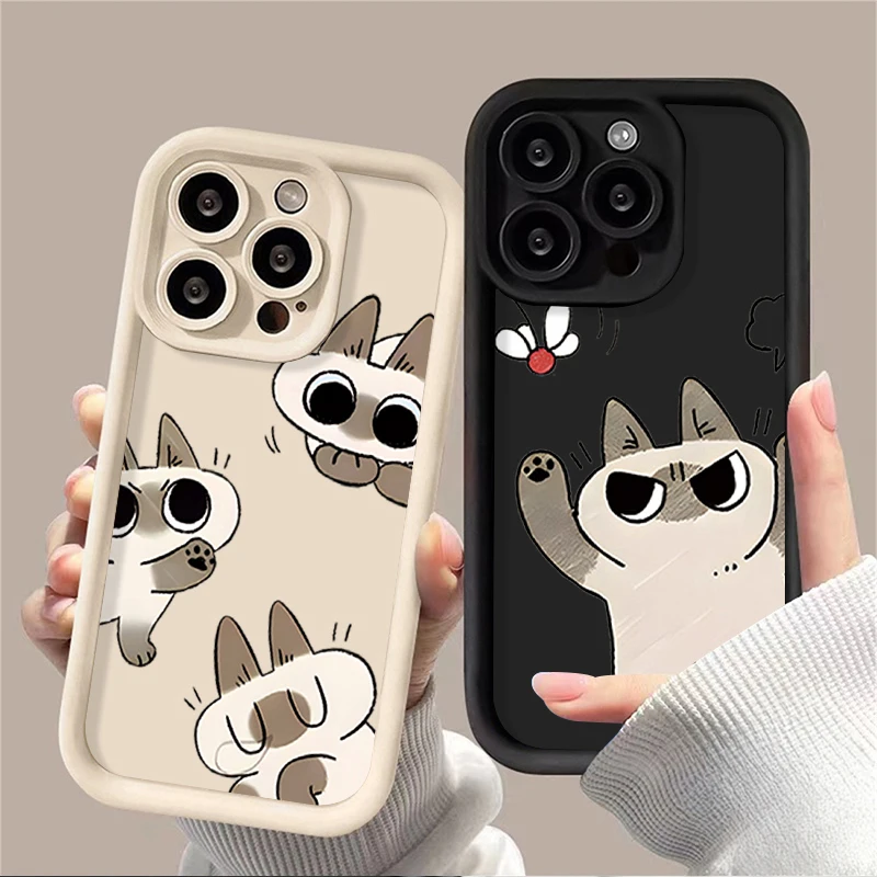 Cute Lovely Siamese Cat Case for Xiaomi Redmi Note 13 12 11 Pro Plus 12S 11S 10S 10 9 9S 8 12C 13C Soft Shockproof Back Cover