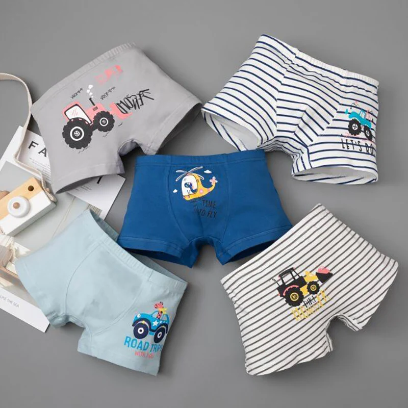 Children\'s underwear cotton boxer shorts for boys and teenagers boxer shorts 5-pack