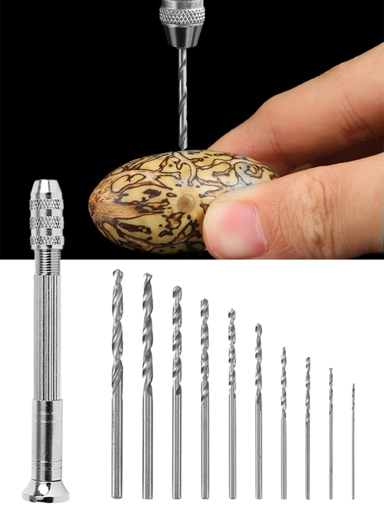 0.3-3.2mm Micro Hand Drill Woodworking Drilling Tool For Model Hobby DIY Mini Wood Hand Drill Chuck Drilling Rotary Tools