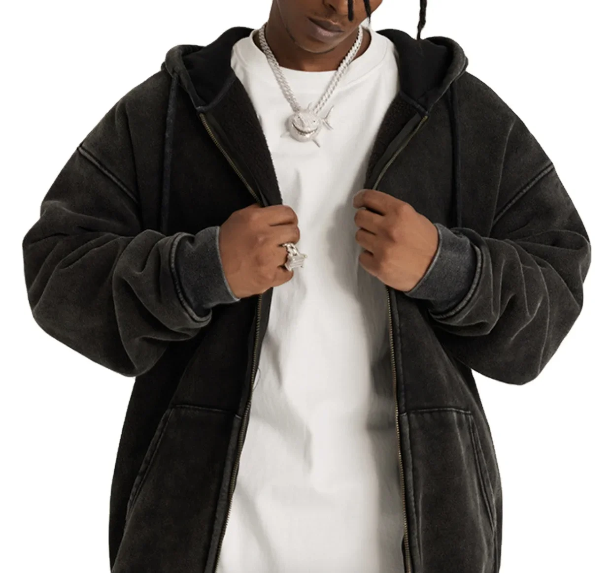 

Men's blank cotton heavyweight zip up hoodies hood zipper vintage washed men's oversized blank custom full zip up hoodie