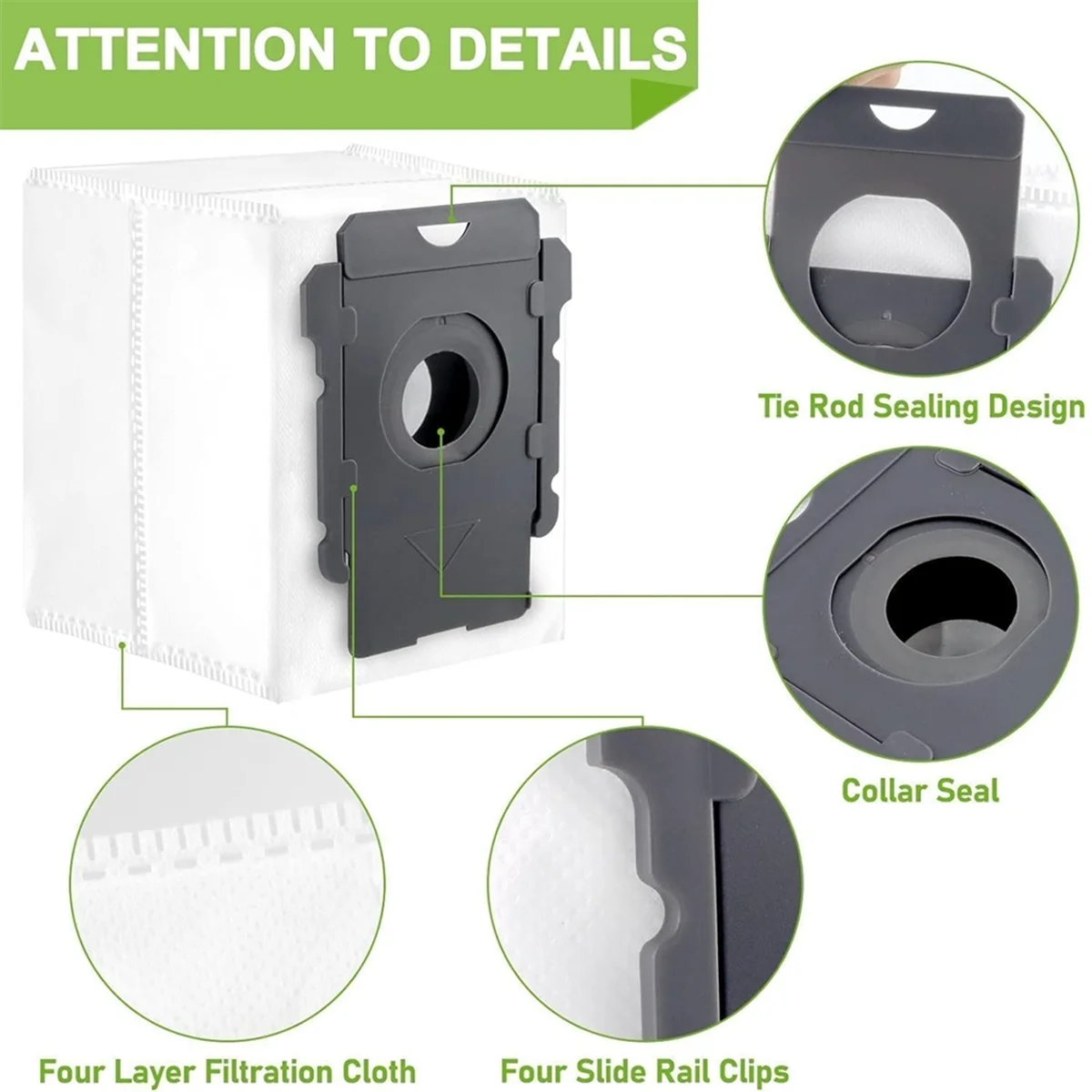 12pcs Vacuum Bags Replacement for IRobot Roomba I1+ I2+ I3+ I4+Combo I5+ I6+ I7+ I8+ J5+ J6+ J8+ S9 Vacuum Cleaner image 4