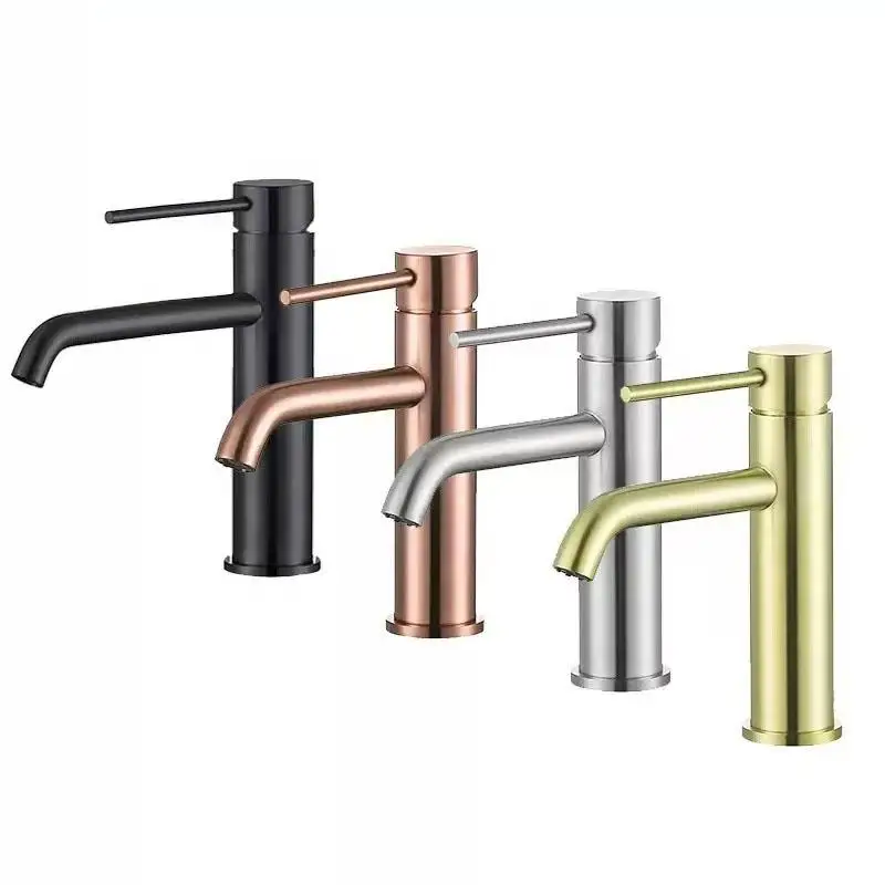 

304 Stainless Steel Basin Faucet Bathroom Washbasin Faucet Deck Mounted Single Hole & Handle Cold And Hot Mixer Water Tap