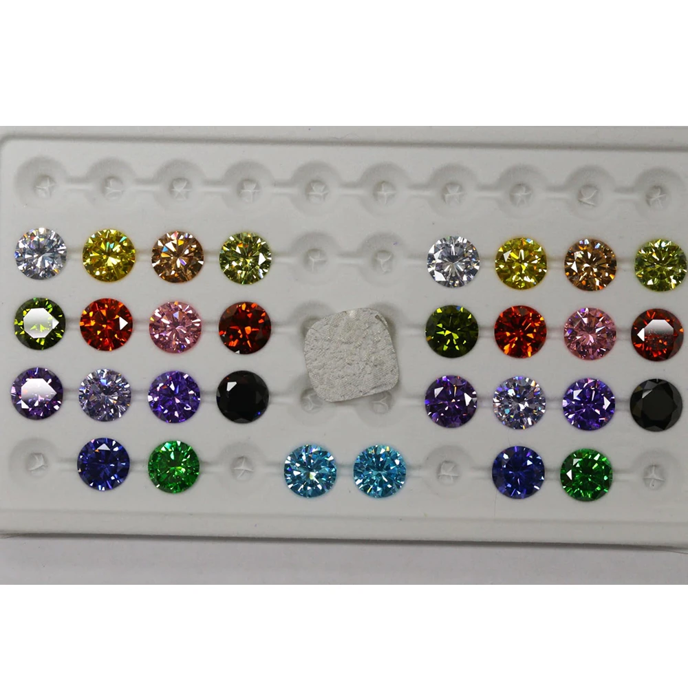 

5A Round Cut Cubic Zirconia Stones Mix 15 Colors Size 1mm~10mm Loose CZ Synthetic Gemstones for Jewelry Making