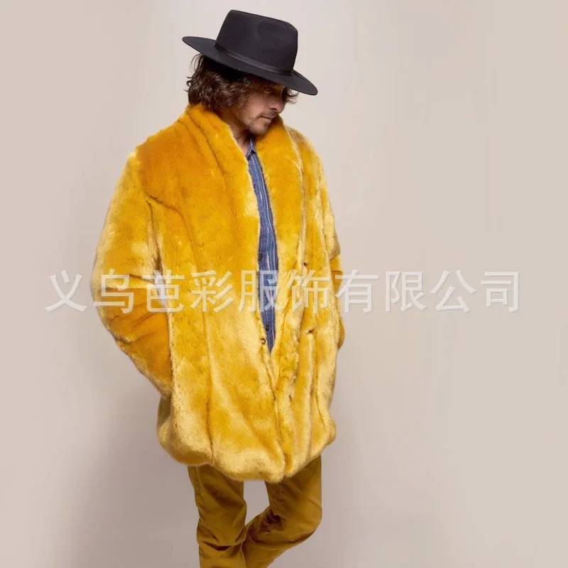 2020 New Men's Fur Imitation Fur Mink Whole Order European and American Extended Fur Integrated Coat Winter Man