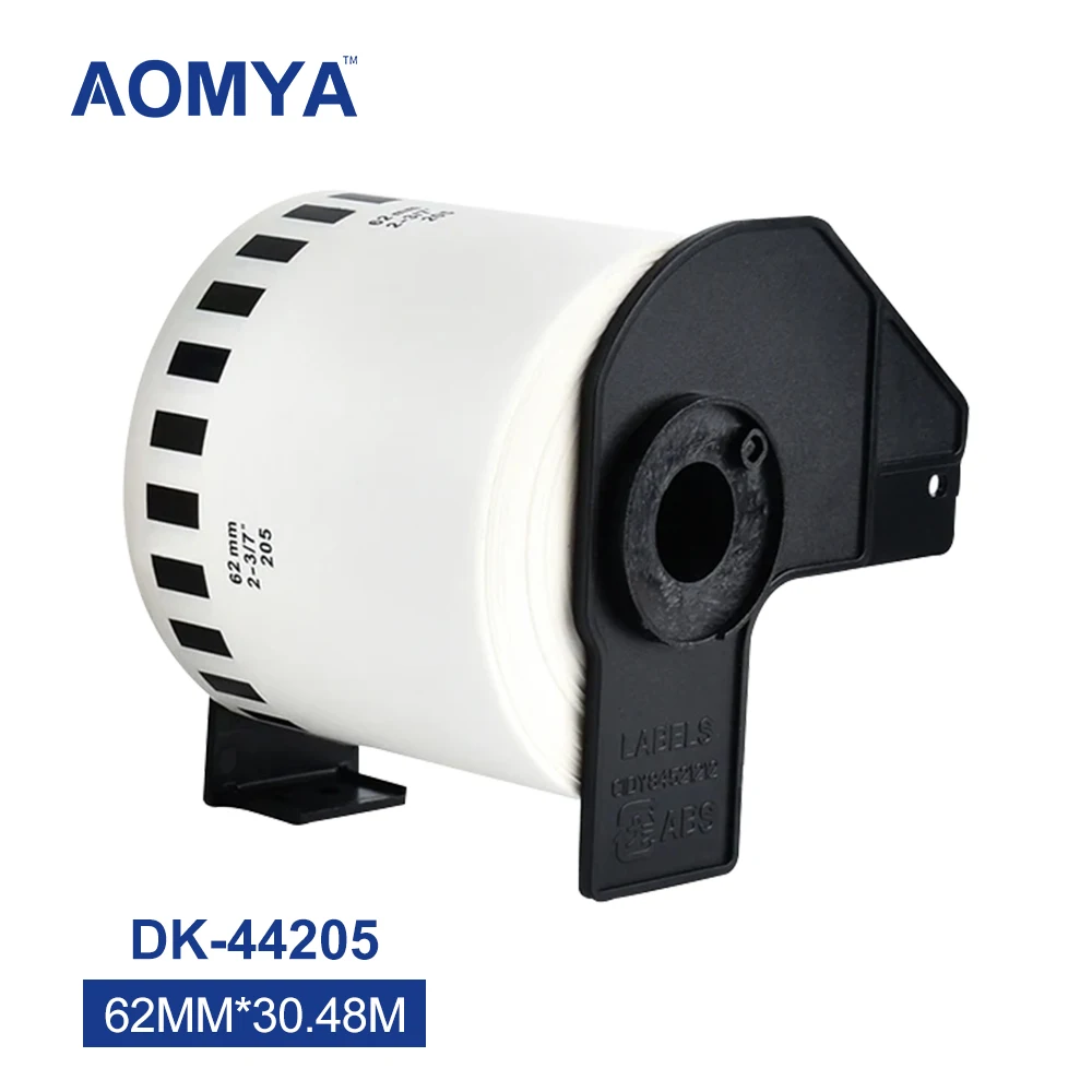 4 Rolls DK-44205 Label 62mm*30.48m Thermal Paper Continuous Compatible for Brother QL-700/800 Label Printer White Paper DK-4205