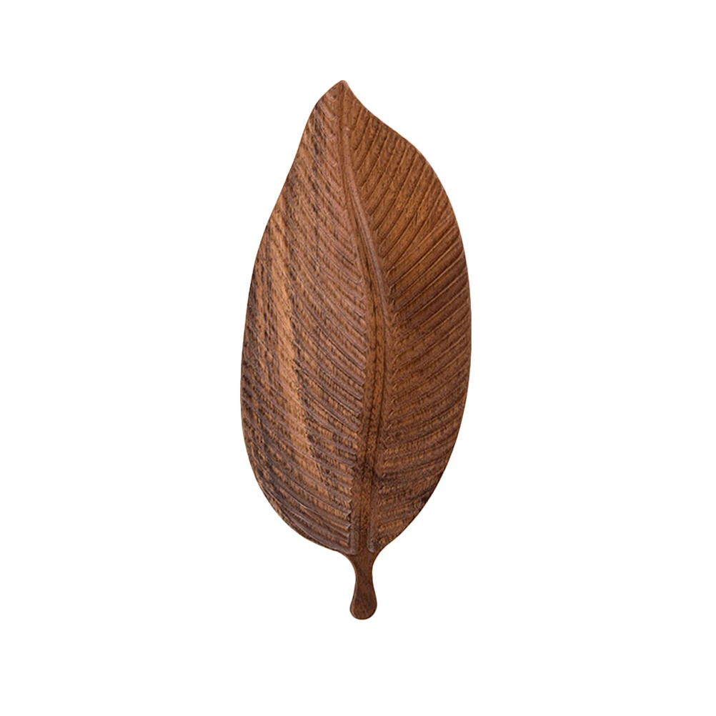 

Solid Wood Leaf Tray Snack Plate Dried Fruit Dish Home Picnic Party Outdoor Use Easy Clean Smooth Surface Creative Design